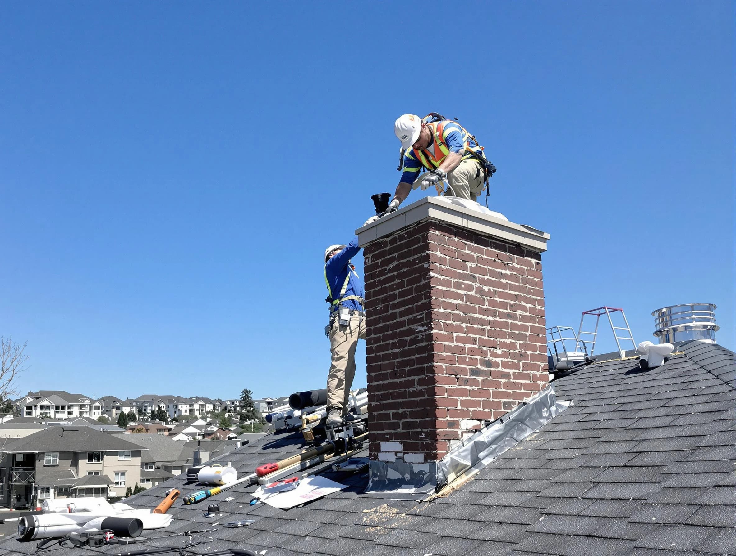 Allison Park Chimney Sweep repairing a chimney crown in Allison Park, PA