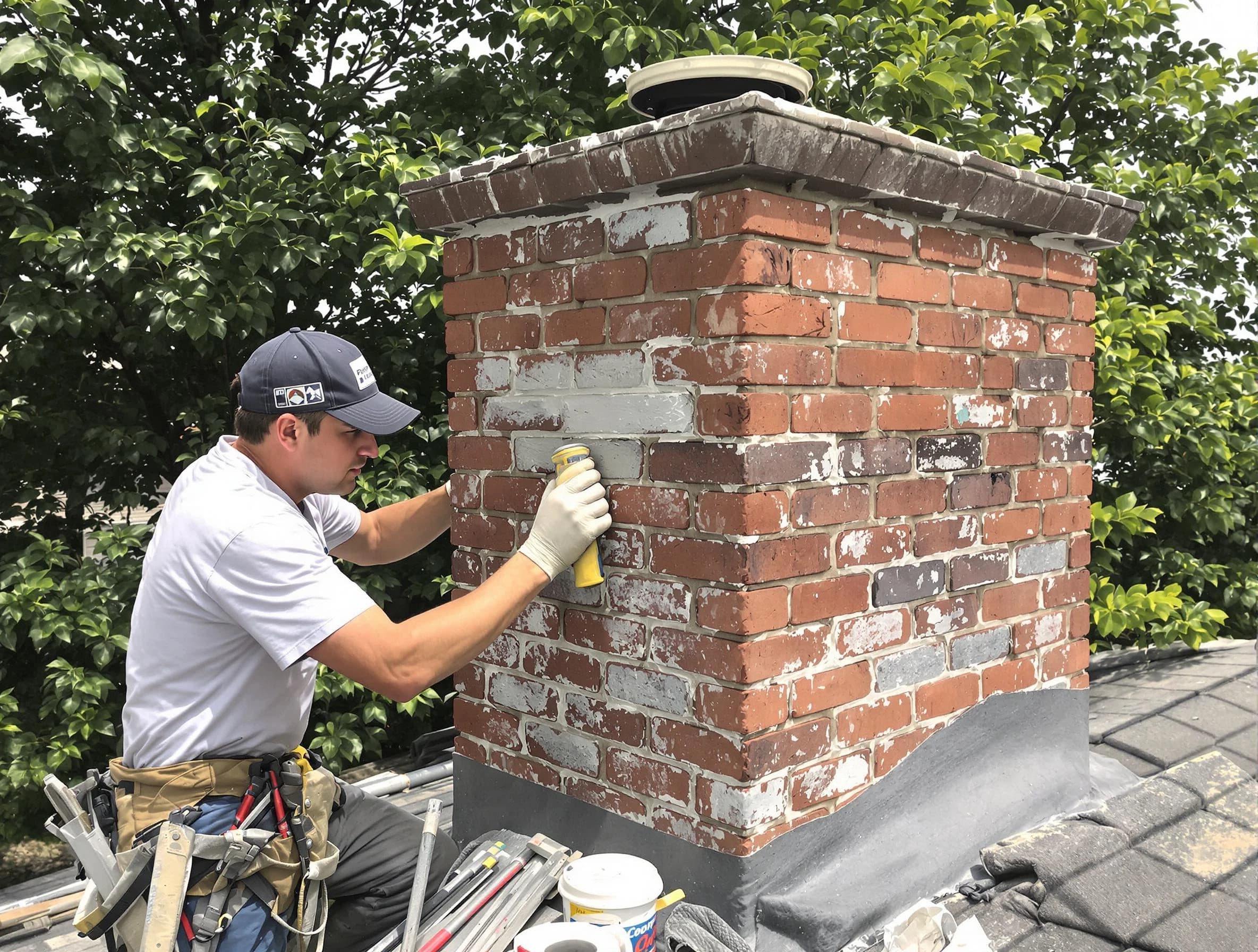 Allison Park Chimney Sweep restoring an aging chimney in Allison Park, PA