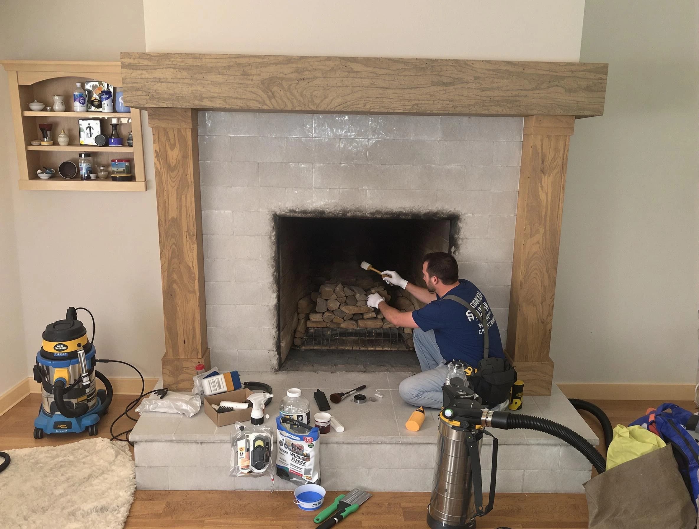 Detailed creosote removal process by Allison Park Chimney Sweep in Allison Park, PA