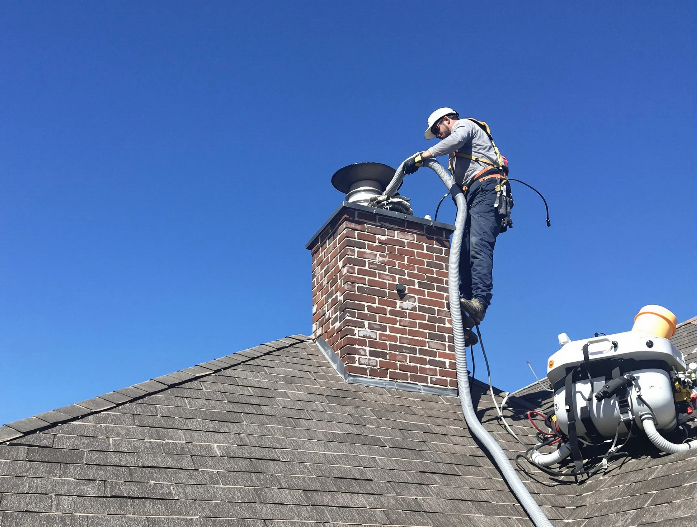 Dedicated Allison Park Chimney Sweep team member cleaning a chimney in Allison Park, PA