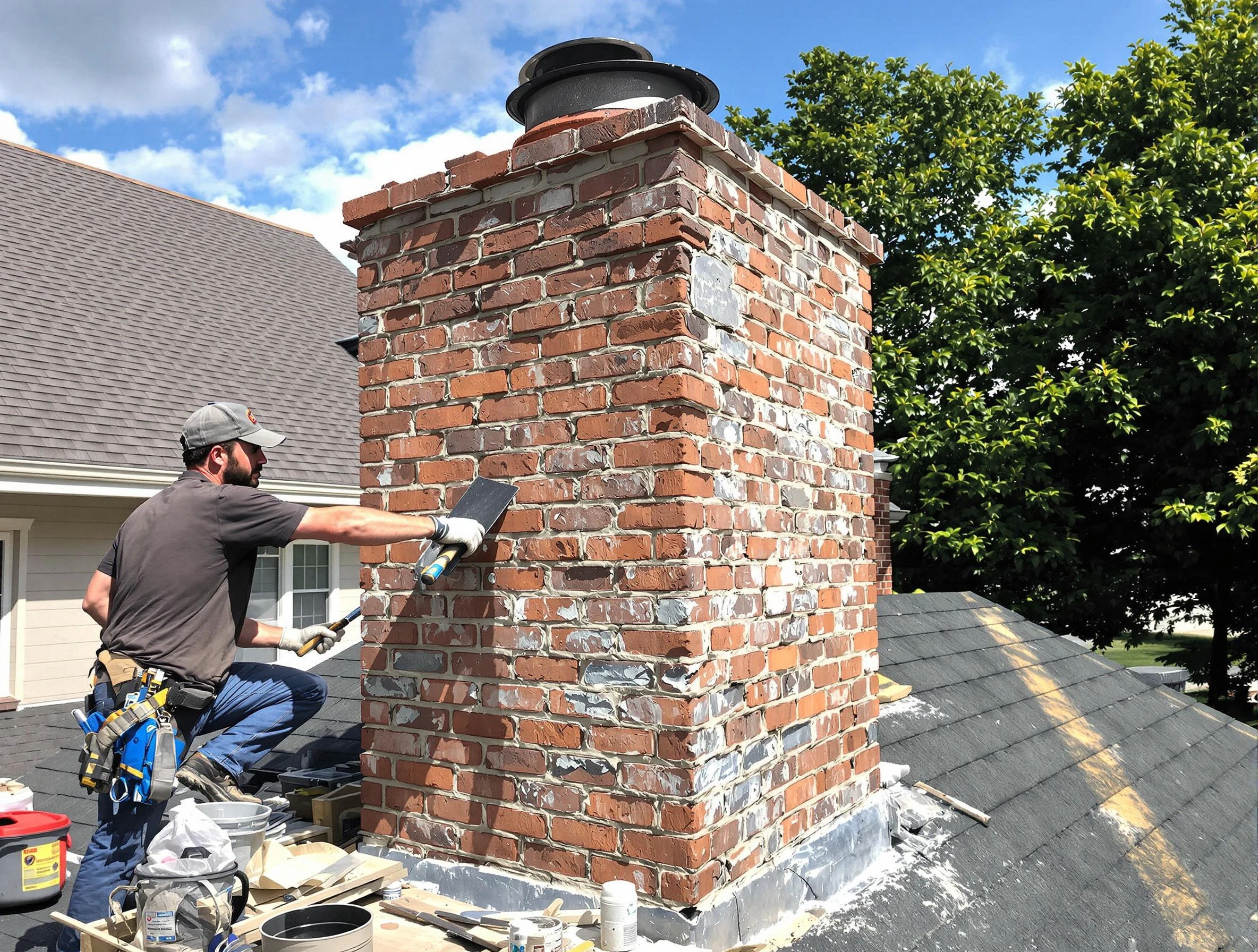 Completed chimney rebuild by Allison Park Chimney Sweep in Allison Park, PA