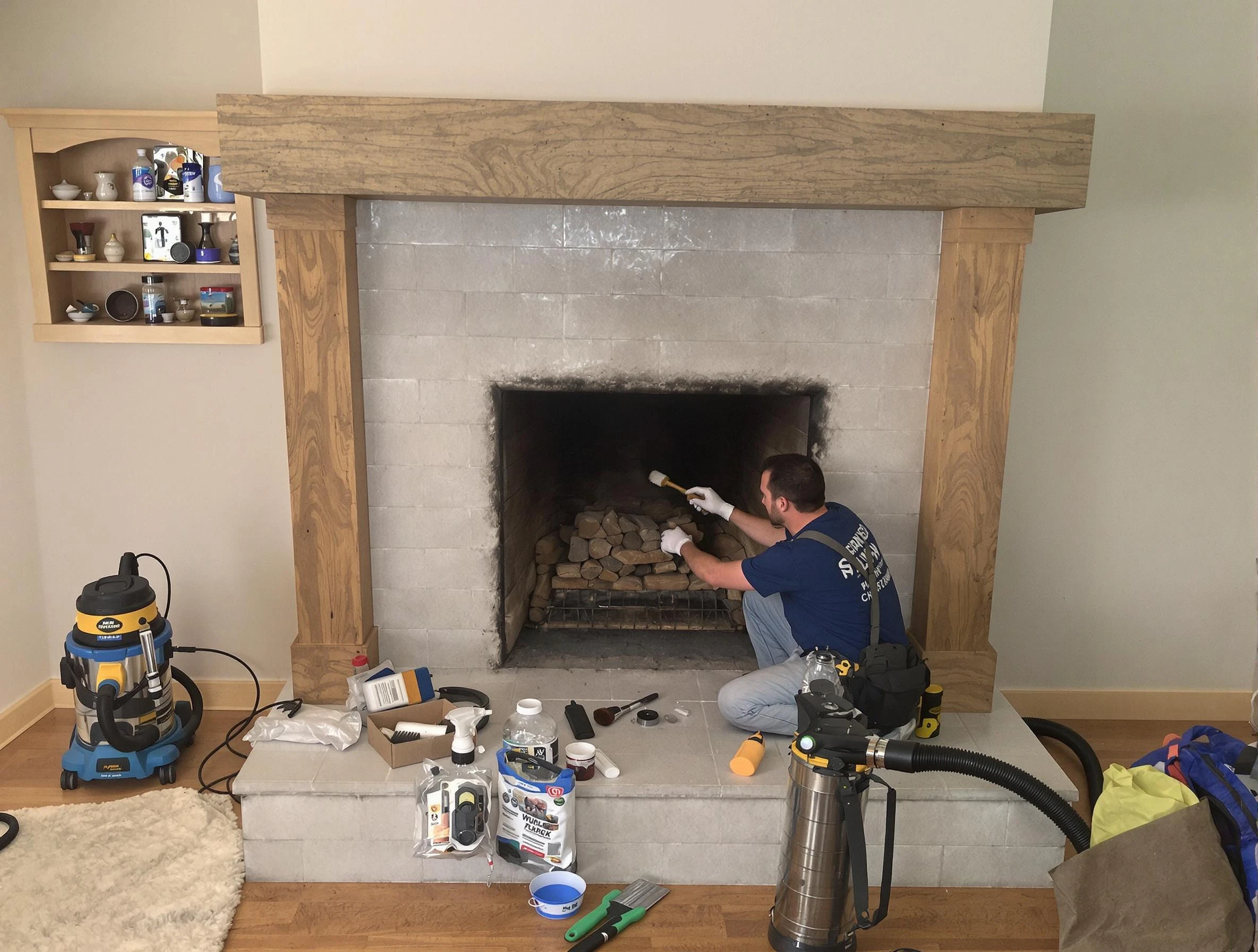Detailed creosote removal process by Allison Park Chimney Sweep in Allison Park, PA