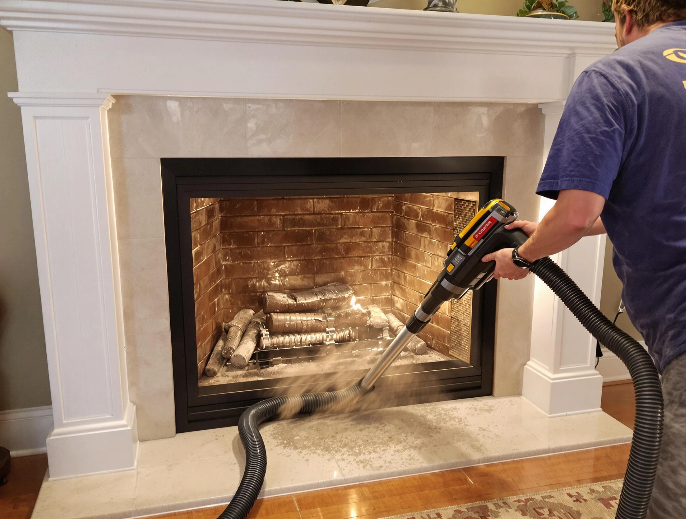 Fireplace cleaning performed by Allison Park Chimney Sweep in Allison Park, PA