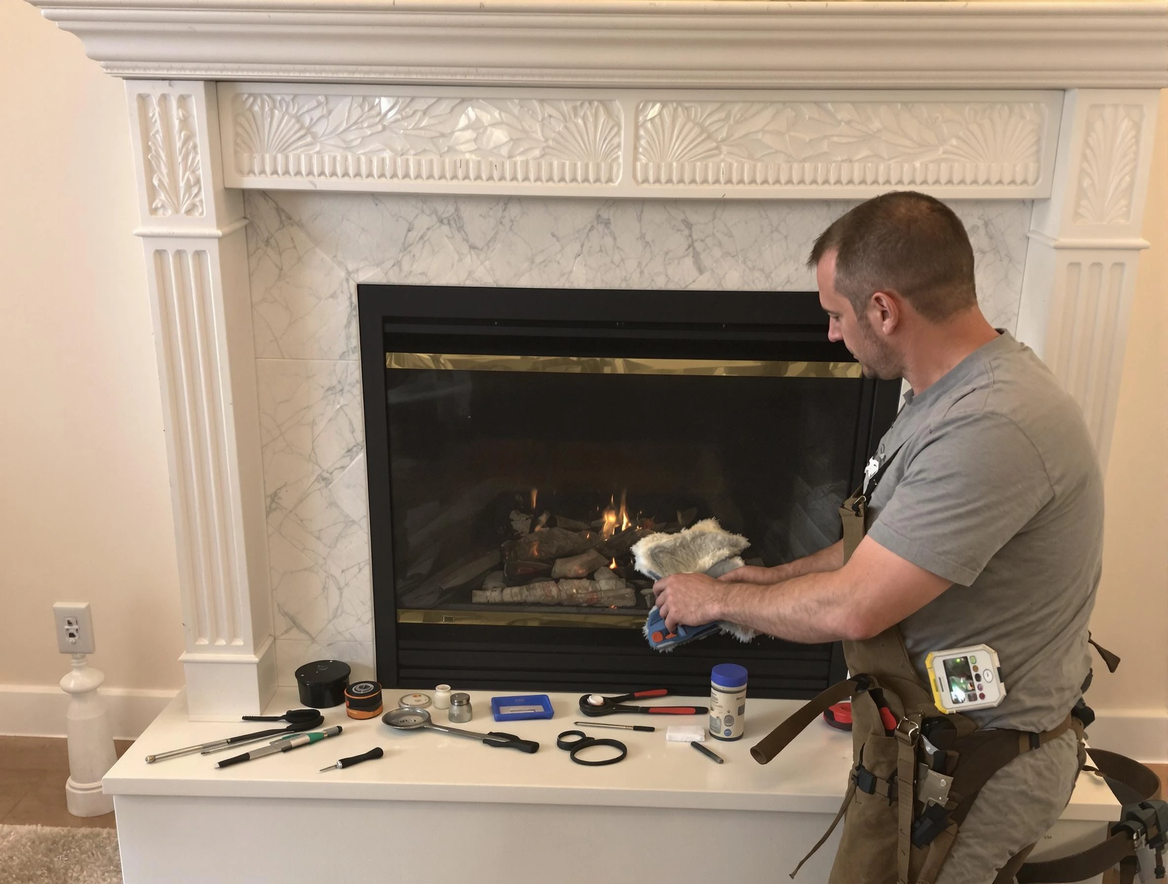 Allison Park Chimney Sweep performing fireplace maintenance in Allison Park, PA